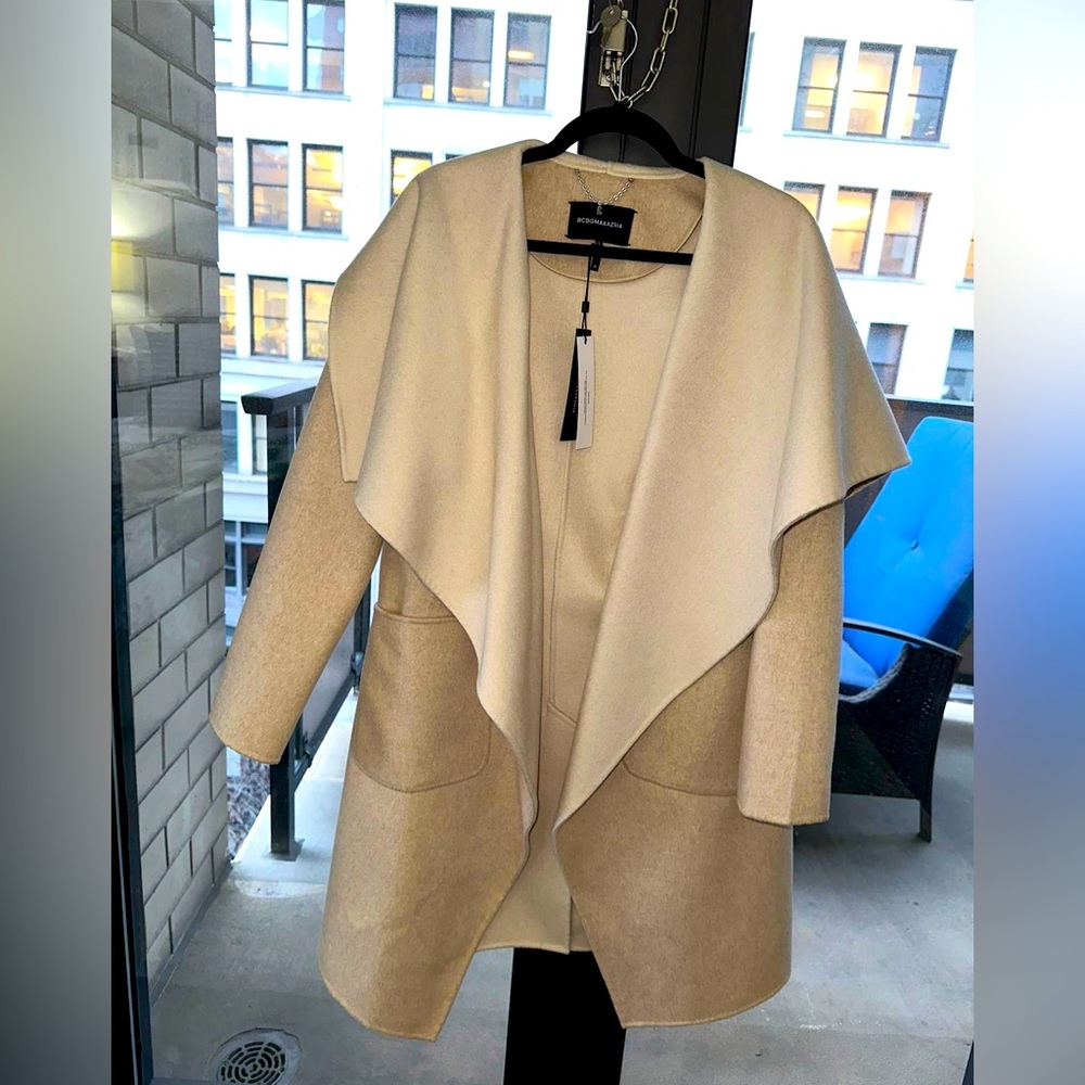 BCBGMaxazria Fiona Draped Wool Coat